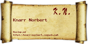 Knarr Norbert névjegykártya