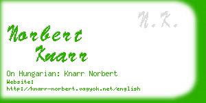 norbert knarr business card